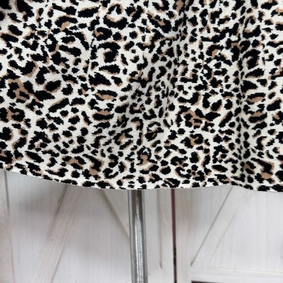 The Limited Cheetah Print Sweater Knit Skater Skirt Tan Black XL - Picture 6 of 12